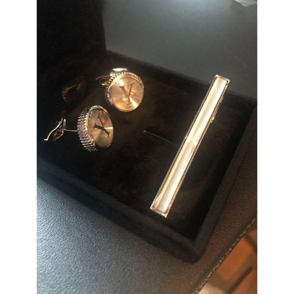 FIBO Steel Personalized "Y" Cufflinks and Tie Clip - Picture 2 of 3